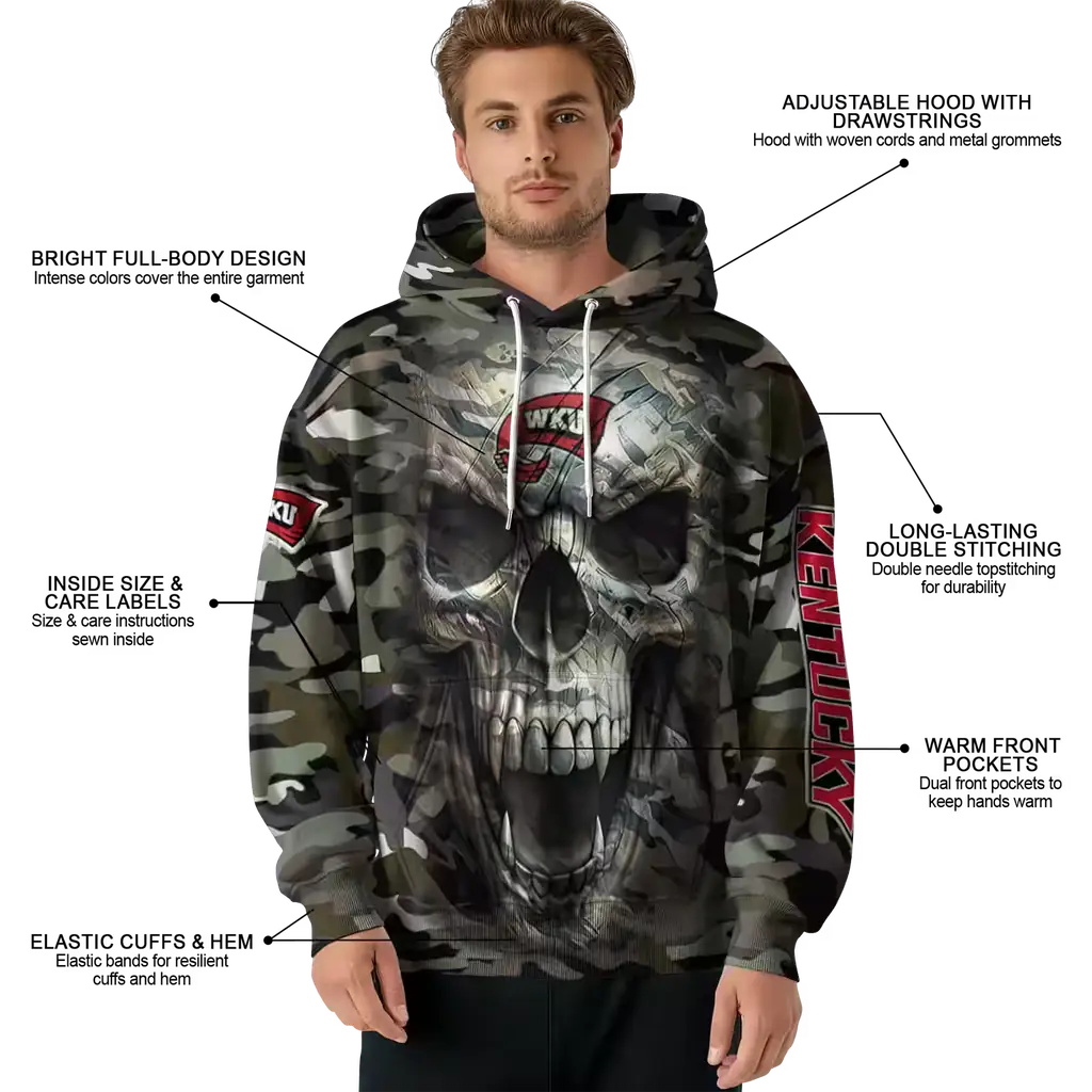 customized western kentucky hilltoppers camo skull hoodie latest model customized western kentucky hilltoppers camo skull hoodie latest model