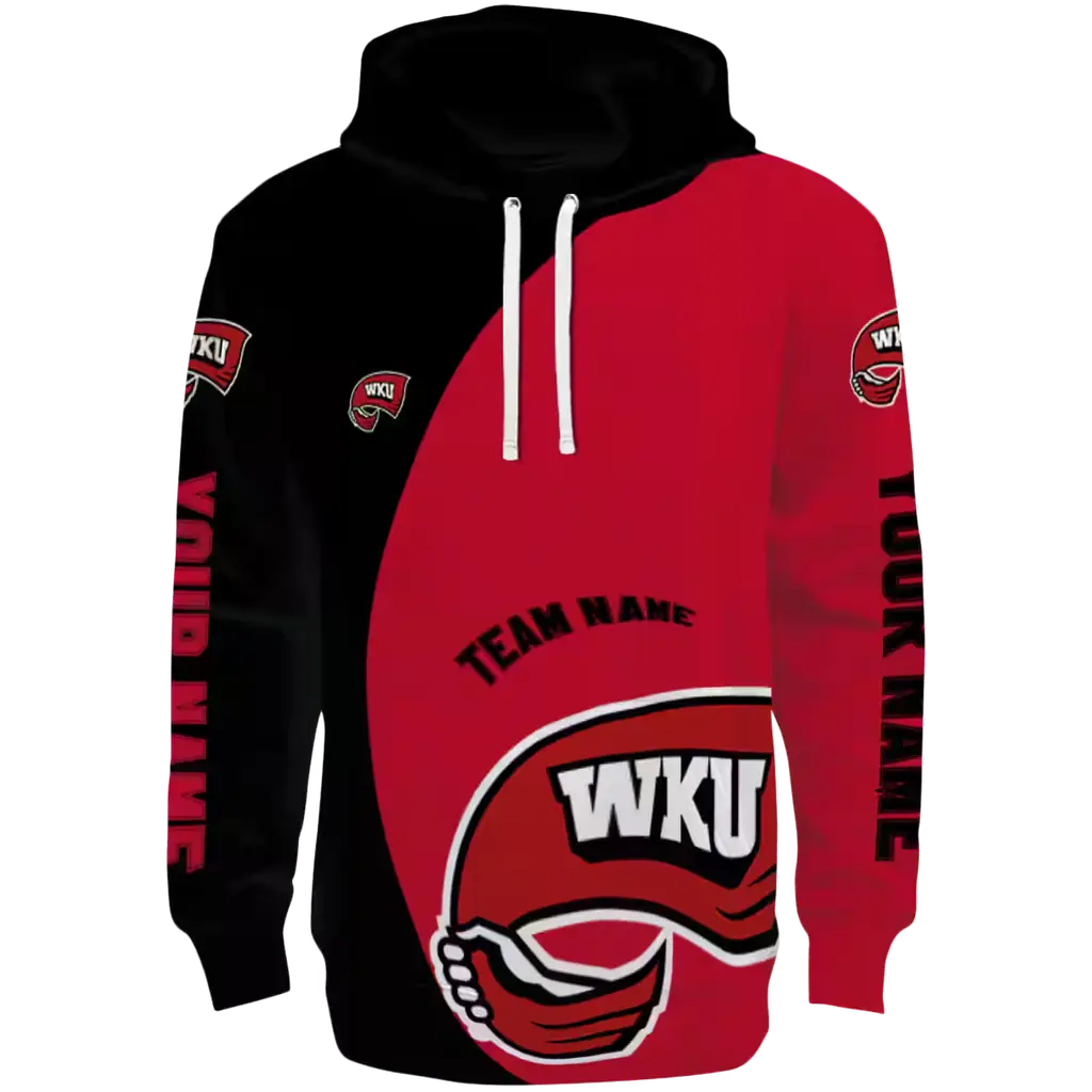 customized western kentucky hilltoppers minimalist design red black hoodie best selling customized western kentucky hilltoppers minimalist design red black hoodie best selling