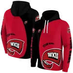 customized western kentucky hilltoppers minimalist design red black hoodie best selling