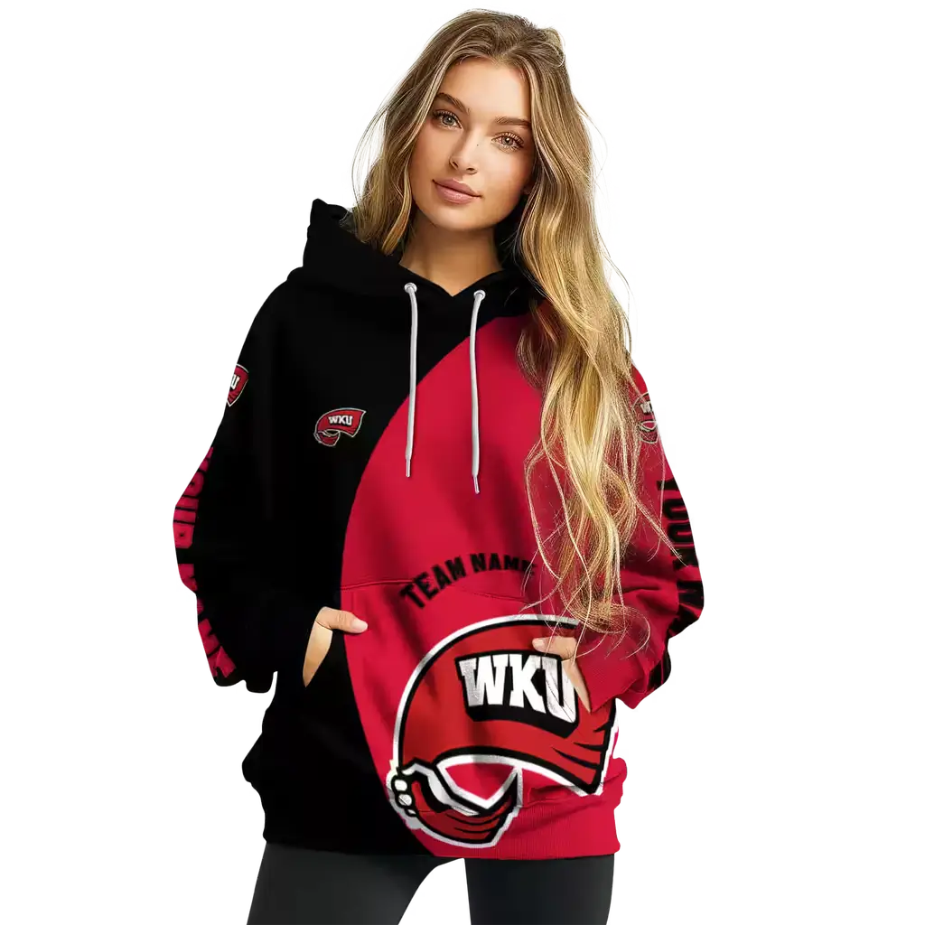 customized western kentucky hilltoppers minimalist design red black hoodie high quality customized western kentucky hilltoppers minimalist design red black hoodie high quality