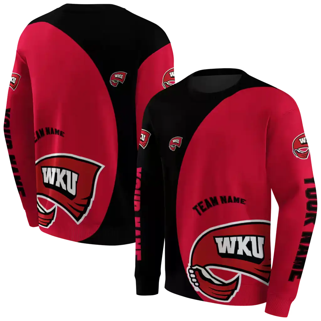 customized western kentucky hilltoppers minimalist design red black hoodie premium grade customized western kentucky hilltoppers minimalist design red black hoodie premium grade