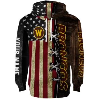 customized western michigan broncos american pride hoodie best selling