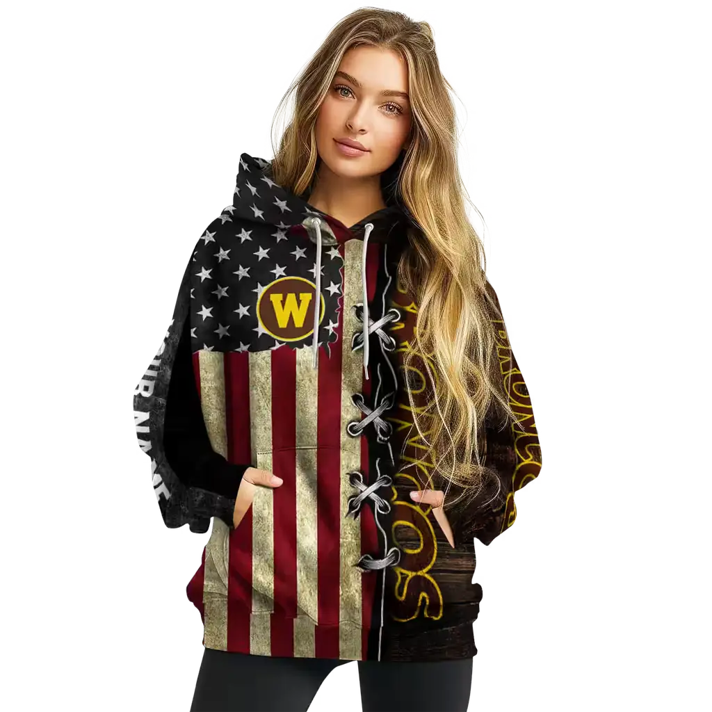 customized western michigan broncos american pride hoodie high quality customized western michigan broncos american pride hoodie high quality