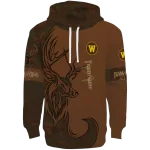 customized western michigan broncos deer silhouette brown hoodie best selling