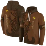 customized western michigan broncos deer silhouette brown hoodie best selling