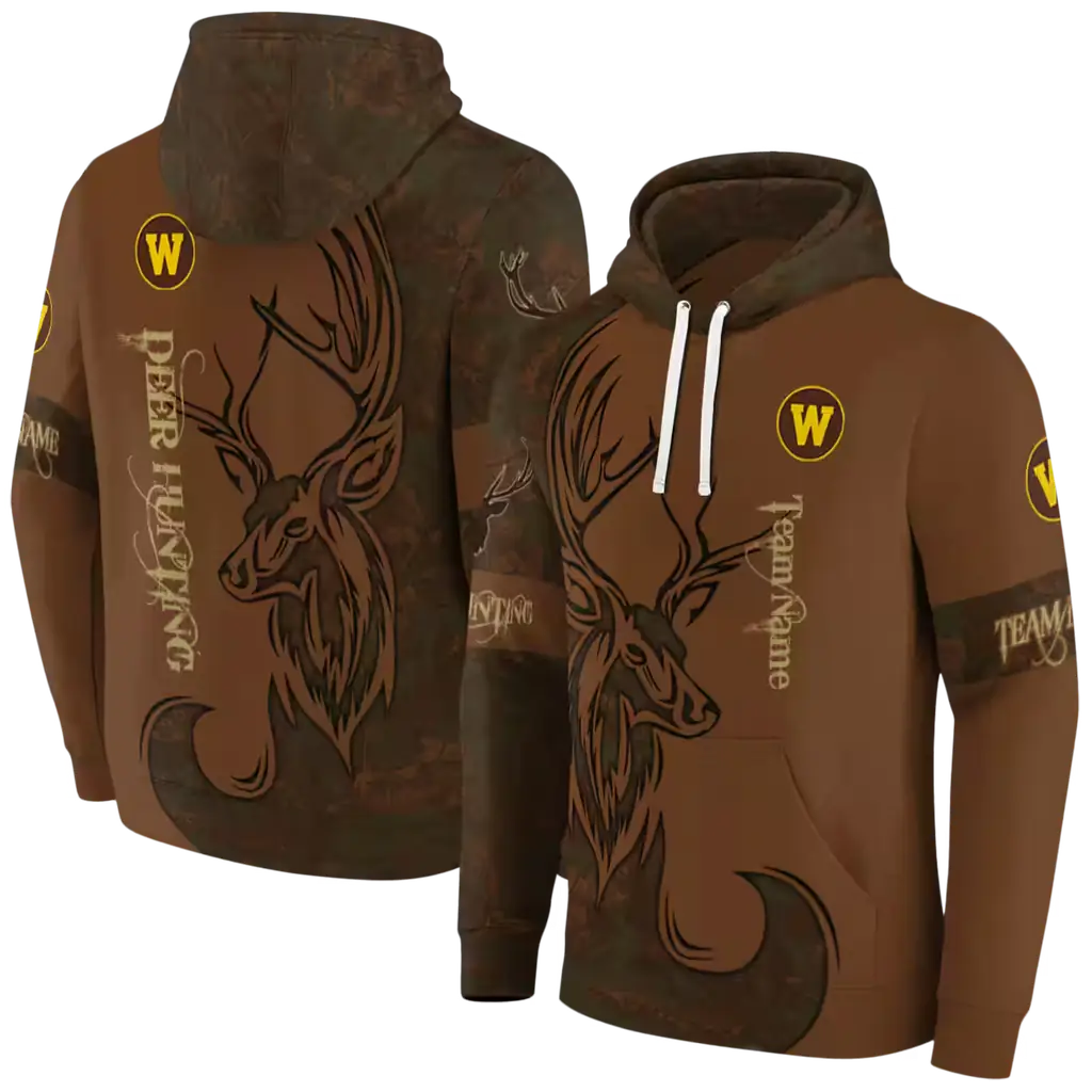 customized western michigan broncos deer silhouette brown hoodie fashion forward customized western michigan broncos deer silhouette brown hoodie fashion forward