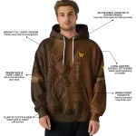 customized western michigan broncos deer silhouette brown hoodie best selling