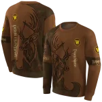 customized western michigan broncos deer silhouette brown hoodie best selling