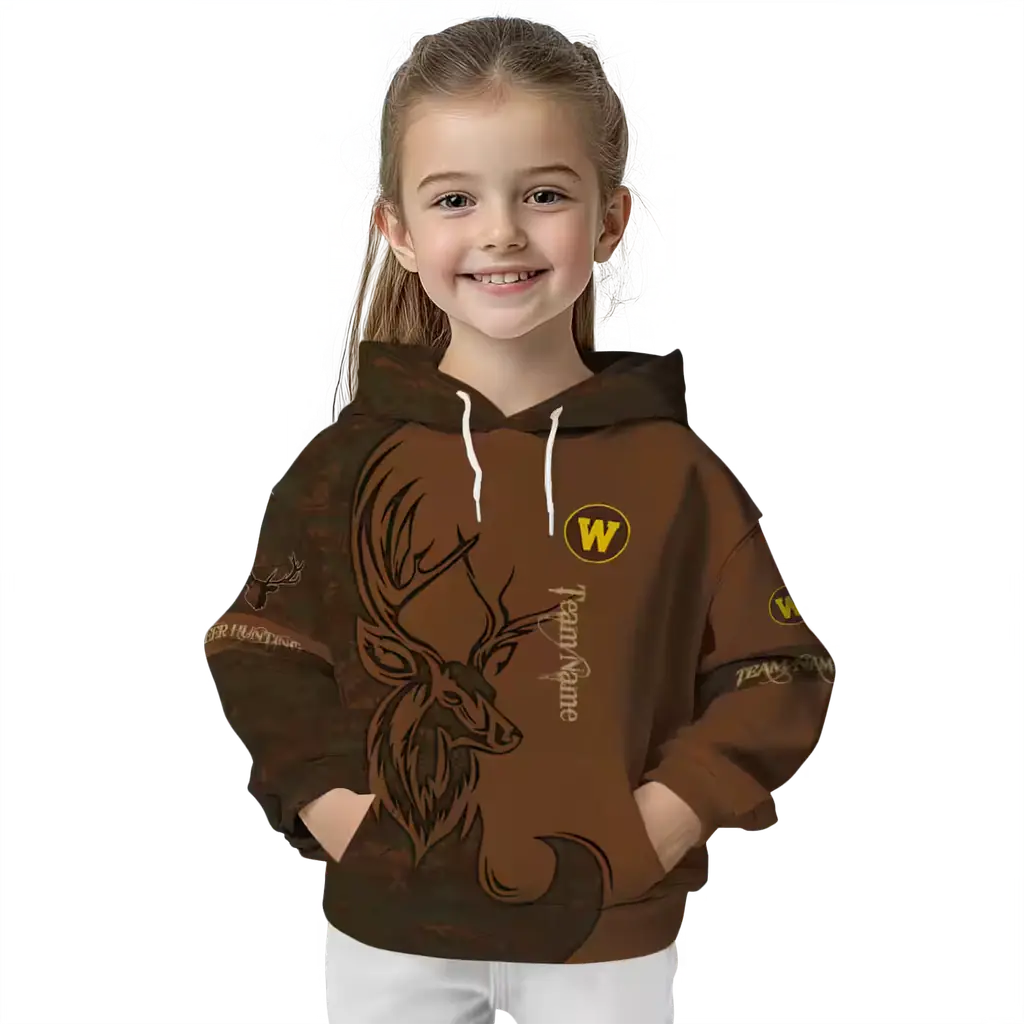 customized western michigan broncos deer silhouette brown hoodie top rated customized western michigan broncos deer silhouette brown hoodie top rated
