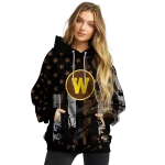 customized western michigan broncos distressed flag brown black hoodie best selling