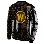 customized western michigan broncos distressed flag brown black hoodie best selling