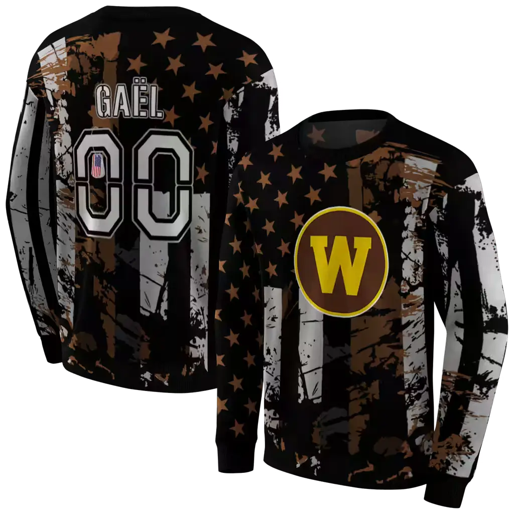 customized western michigan broncos distressed flag brown black hoodie premium grade customized western michigan broncos distressed flag brown black hoodie premium grade