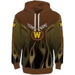 customized western michigan broncos flame design brown hoodie best selling