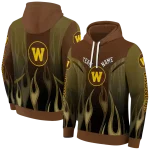 customized western michigan broncos flame design brown hoodie best selling
