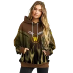 customized western michigan broncos flame design brown hoodie best selling