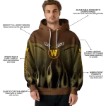 customized western michigan broncos flame design brown hoodie best selling