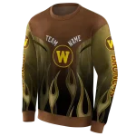 customized western michigan broncos flame design brown hoodie best selling
