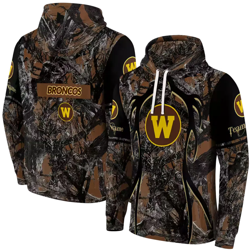 customized western michigan broncos hunting theme brown black hoodie fashion forward customized western michigan broncos hunting theme brown black hoodie fashion forward