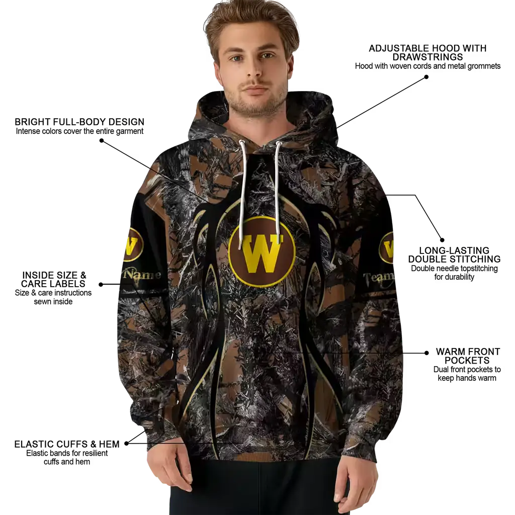 customized western michigan broncos hunting theme brown black hoodie latest model customized western michigan broncos hunting theme brown black hoodie latest model