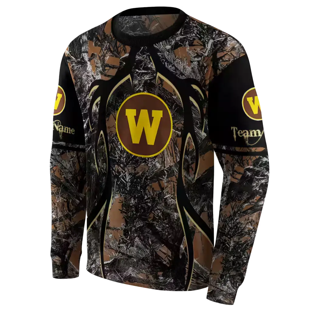 customized western michigan broncos hunting theme brown black hoodie new arrival customized western michigan broncos hunting theme brown black hoodie new arrival