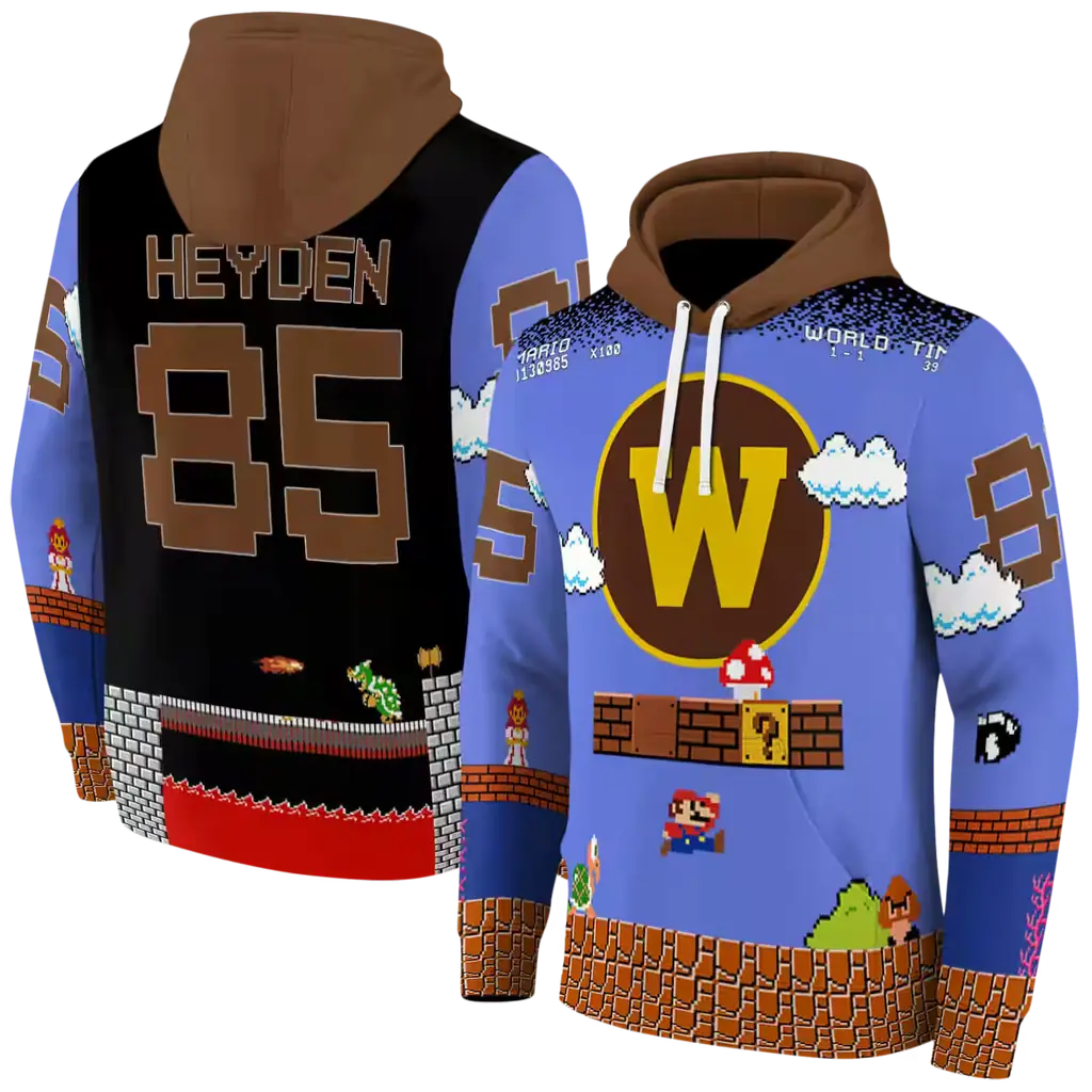 customized western michigan broncos mario blue black hoodie fashion forward customized western michigan broncos mario blue black hoodie fashion forward