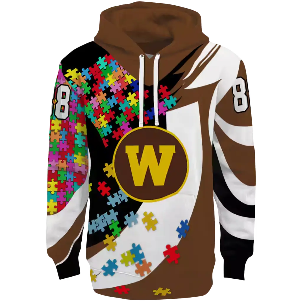 customized western michigan broncos puzzle pieces brown hoodie best selling customized western michigan broncos puzzle pieces brown hoodie best selling