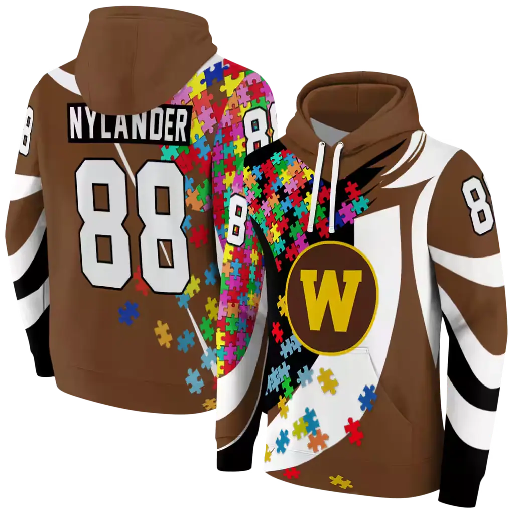 customized western michigan broncos puzzle pieces brown hoodie fashion forward customized western michigan broncos puzzle pieces brown hoodie fashion forward