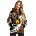 customized western michigan broncos puzzle pieces brown hoodie best selling