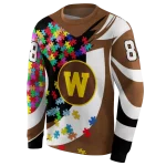 customized western michigan broncos puzzle pieces brown hoodie best selling