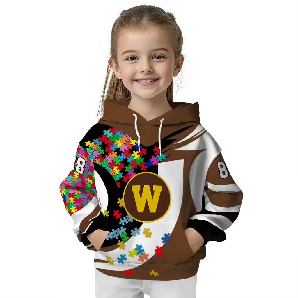 customized western michigan broncos puzzle pieces brown hoodie top rated customized western michigan broncos puzzle pieces brown hoodie top rated