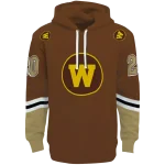 customized western michigan broncos striped sleeves brown hoodie best selling