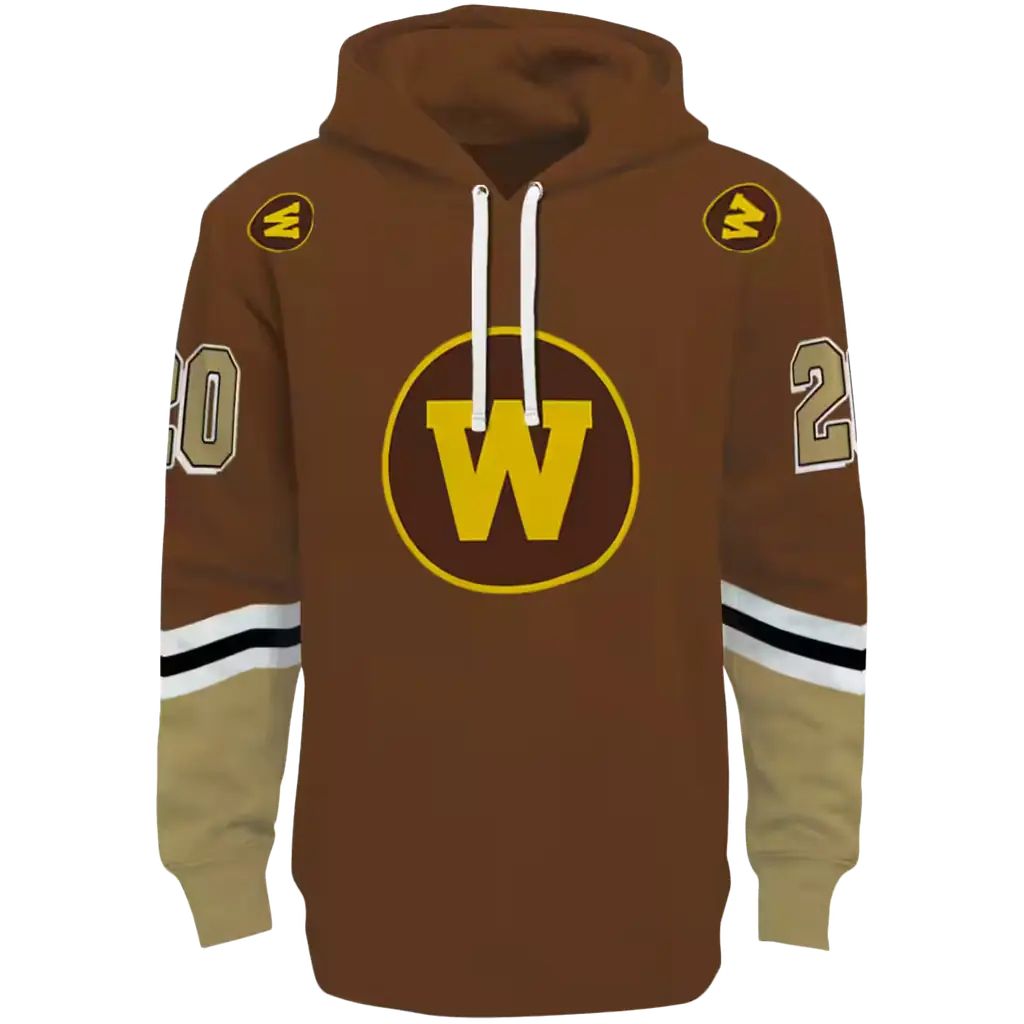 customized western michigan broncos striped sleeves brown hoodie best selling customized western michigan broncos striped sleeves brown hoodie best selling