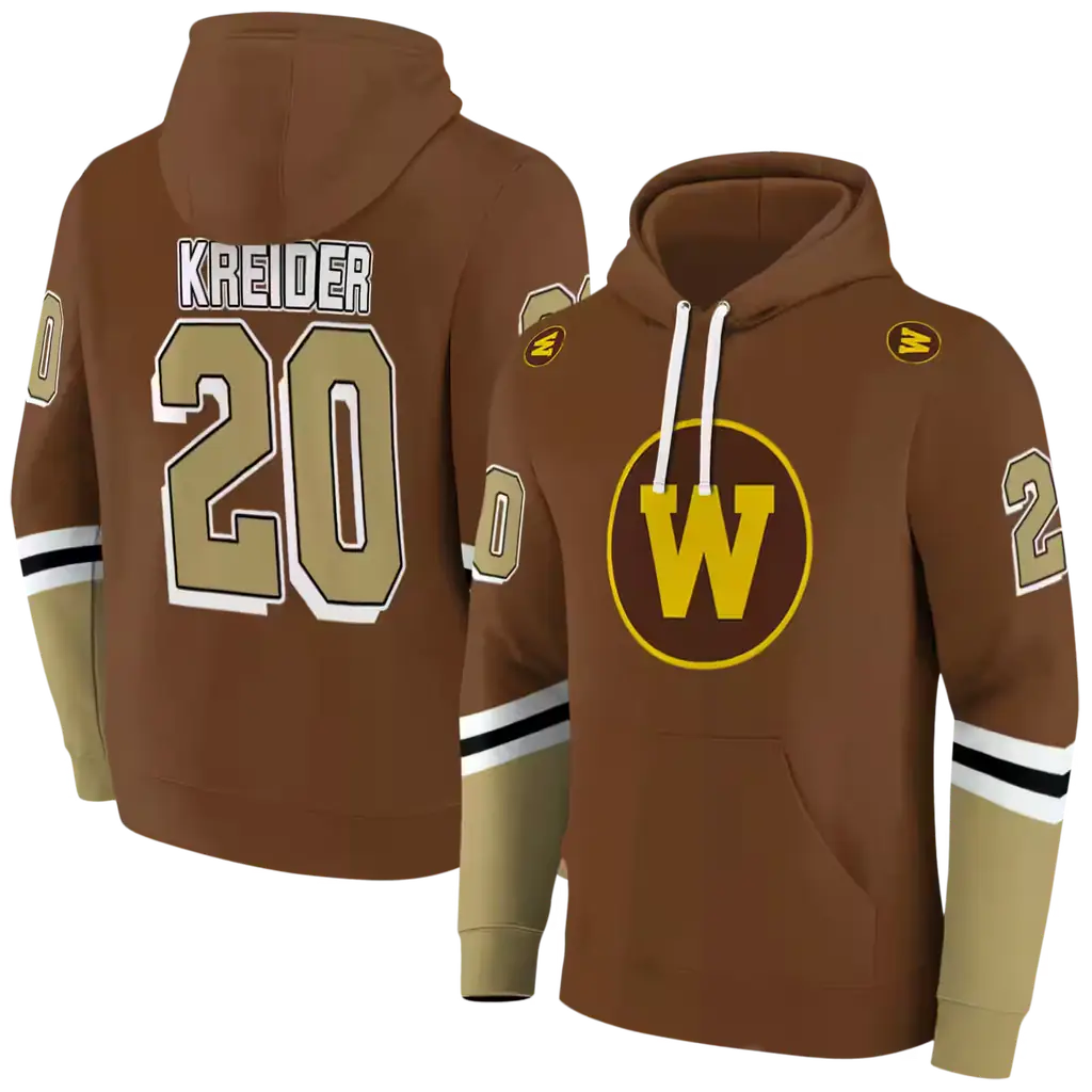 customized western michigan broncos striped sleeves brown hoodie fashion forward customized western michigan broncos striped sleeves brown hoodie fashion forward