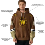 customized western michigan broncos striped sleeves brown hoodie best selling
