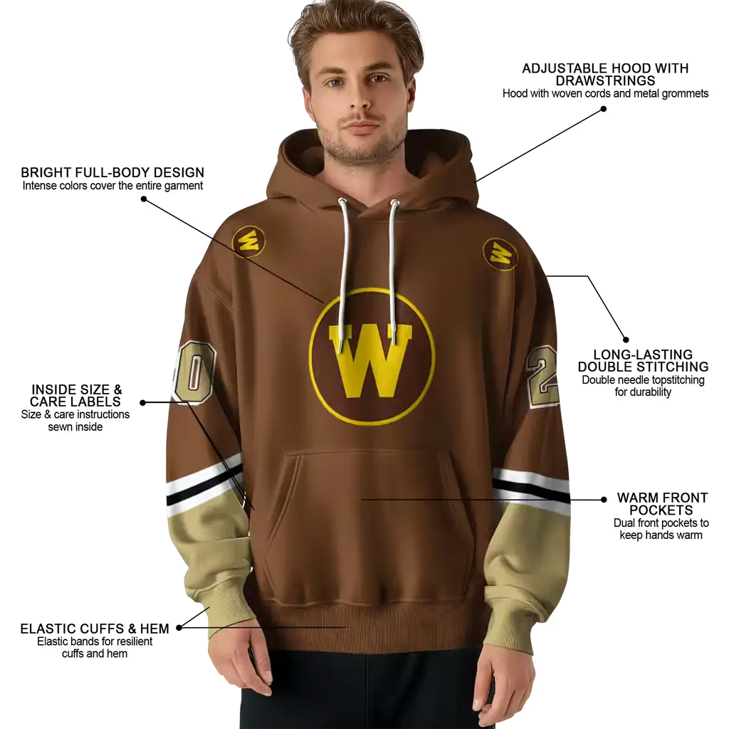 customized western michigan broncos striped sleeves brown hoodie latest model customized western michigan broncos striped sleeves brown hoodie latest model