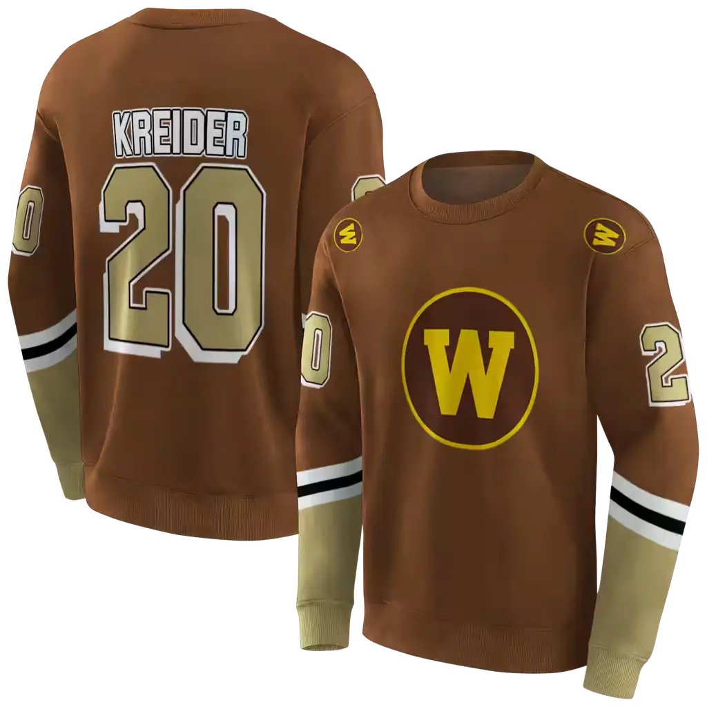 customized western michigan broncos striped sleeves brown hoodie premium grade customized western michigan broncos striped sleeves brown hoodie premium grade