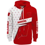 customized wisconsin badgers abstract shape red hoodie best selling