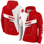 customized wisconsin badgers abstract shape red hoodie best selling