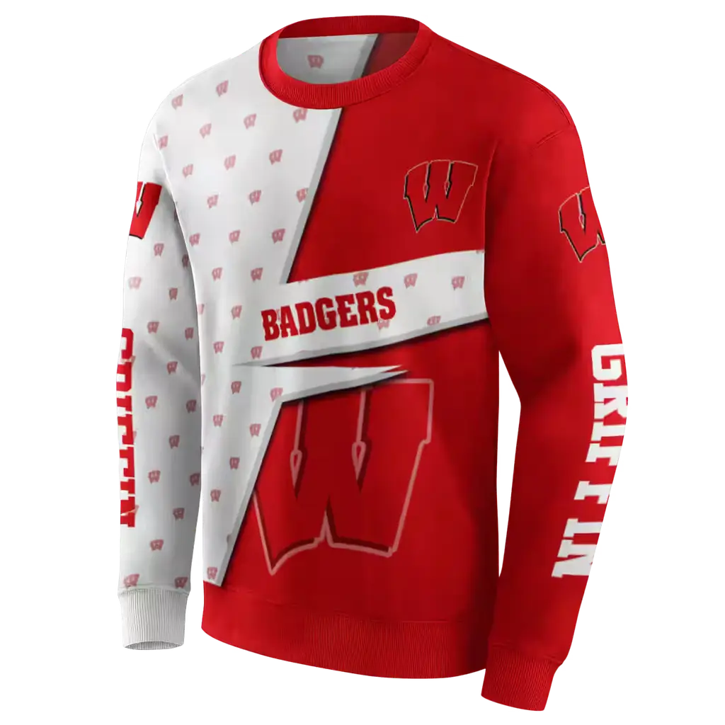 customized wisconsin badgers abstract shape red hoodie new arrival customized wisconsin badgers abstract shape red hoodie new arrival