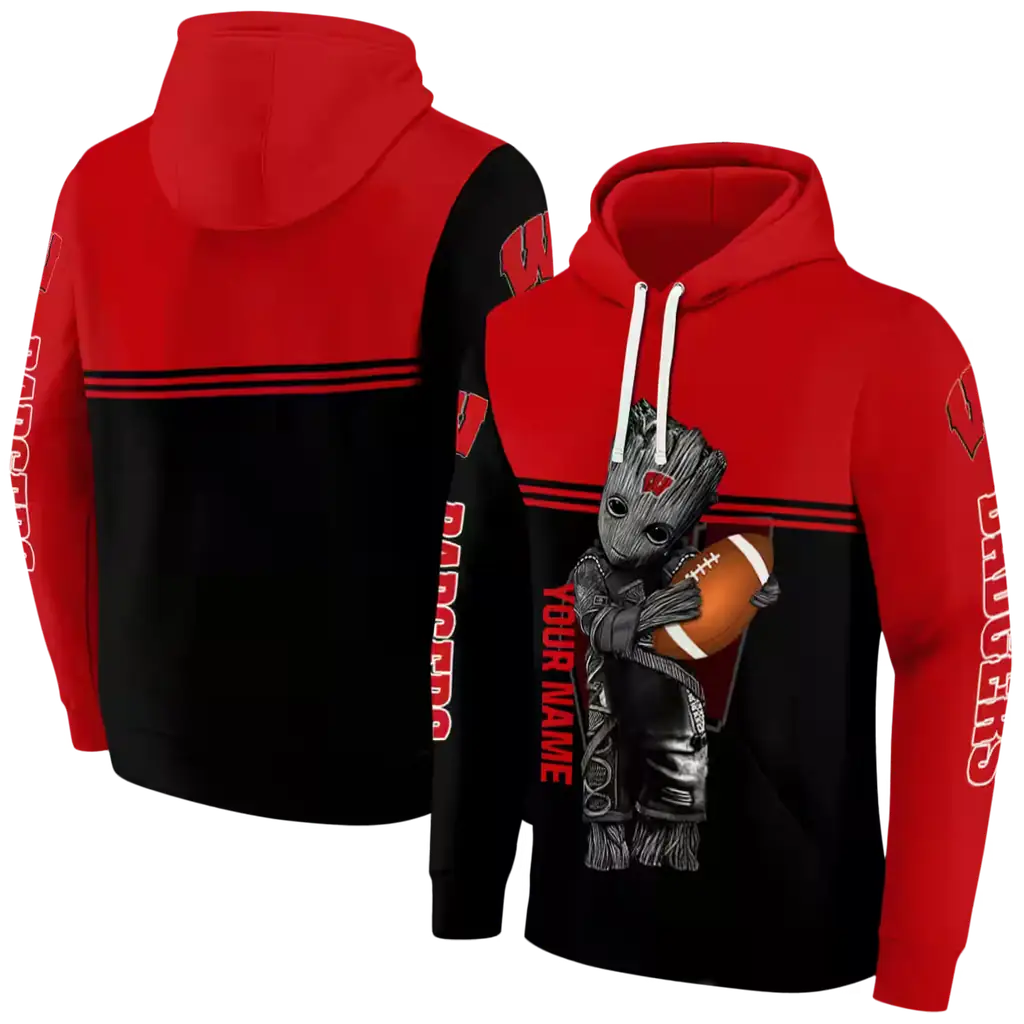 customized wisconsin badgers baby groot red black hoodie fashion forward customized wisconsin badgers baby groot red black hoodie fashion forward