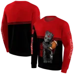 customized wisconsin badgers baby groot red black hoodie best selling