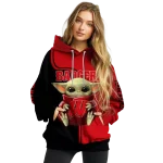 customized wisconsin badgers baby yoda red black hoodie best selling
