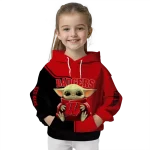 customized wisconsin badgers baby yoda red black hoodie best selling