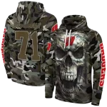 customized wisconsin badgers camo skull hoodie best selling