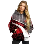 customized wisconsin badgers hexagonal mesh red black gray hoodie best selling