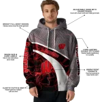 customized wisconsin badgers hexagonal mesh red black gray hoodie best selling