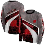 customized wisconsin badgers hexagonal mesh red black gray hoodie best selling