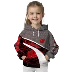 customized wisconsin badgers hexagonal mesh red black gray hoodie best selling