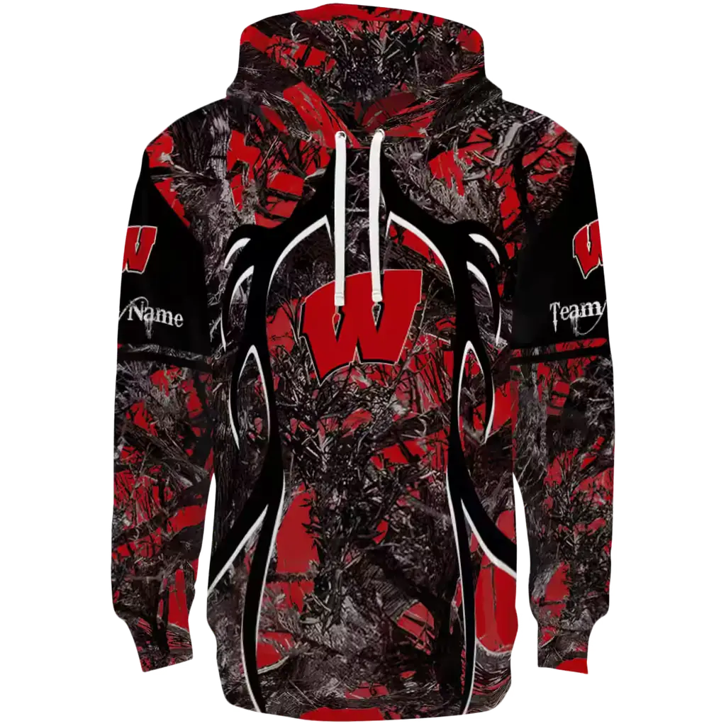 customized wisconsin badgers hunting theme red black hoodie best selling customized wisconsin badgers hunting theme red black hoodie best selling
