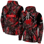 customized wisconsin badgers hunting theme red black hoodie best selling